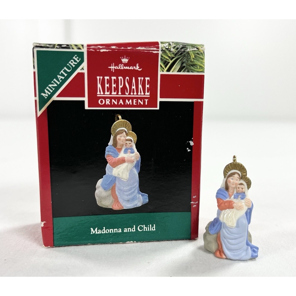 Vintage 1990 Hallmark "Madonna & Child" Mary & Jesus Keepsake Miniature Ornament